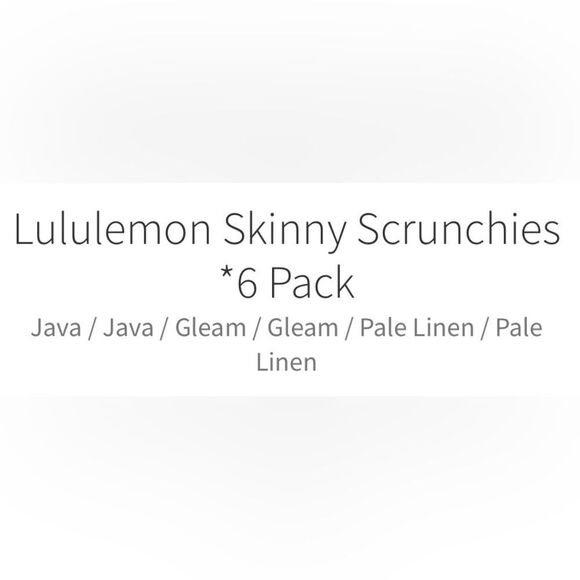 Lululemon Skinny Scrunchies 6 Pack Java/Java/Gleam/Gleam/Pale Linen/Pale Linen - Picture 4 of 9